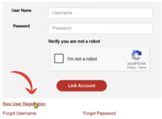 النقر على تسجيل مستخدم جديد